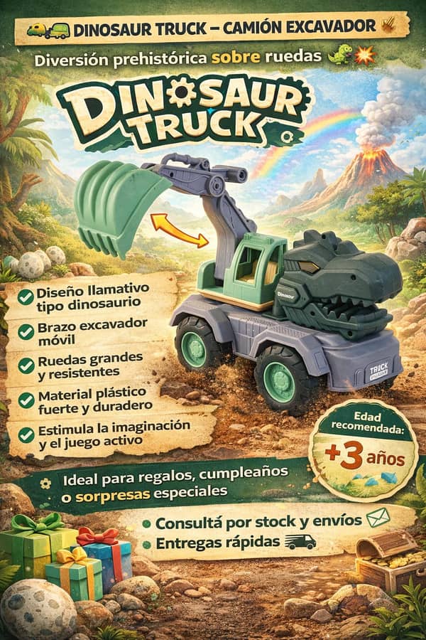 Máquina excavadora dino 35 x 24 cm